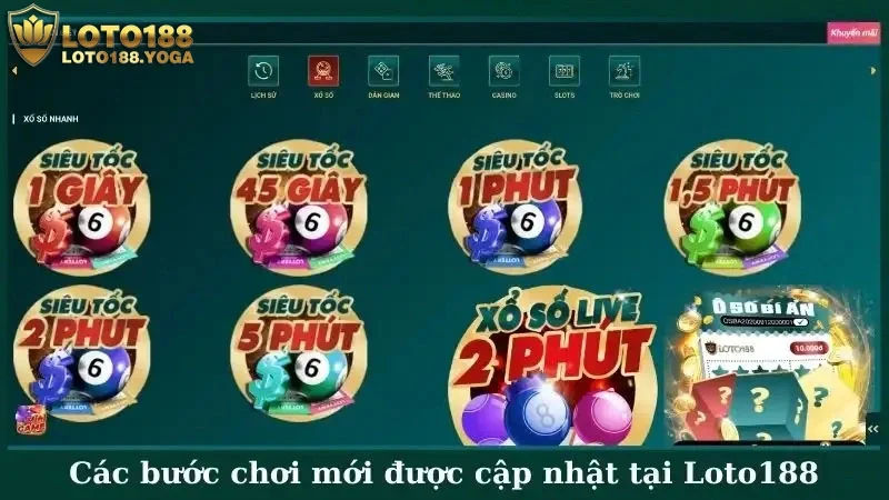 Các bước chơi mới được cập nhật tại Loto188