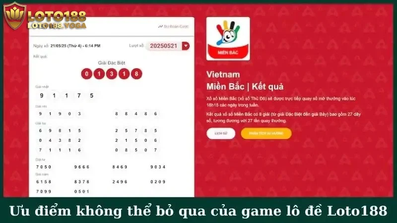 Ưu điểm không thể bỏ qua của game lô đề Loto188